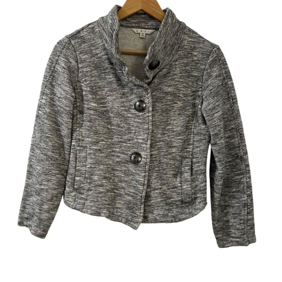 CAbi Women's Heathered Gray Lightweight Knit Blazer Jacket Size S - Picture 1 of 8